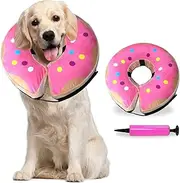 KIKNIN Inflatable Dog Cone Collar for Large Medium Small Dogs Protective Cat Dog Neck Donut Collar Soft Recovery Pet Cone Prevent from Biting & Scratching, Comfy Adjustable Recovery Pillow Collar