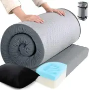 HOMBYS 3 INCH Memory Foam Camping Mattress with 72" x 24" x 3", Light Grey