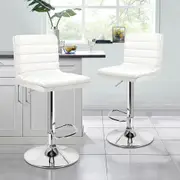 2x ALFORDSON Bar Stools Ruel Leather White