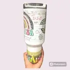 Personalized 40oz Tumbler with Handle, (Teacher) Great For Gifts Or Personal