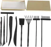 WEKAMOS 9Pcs Mini Zen Garden Rake Set DIY Miniature Rake Tools for Meditation Decoration Lightweight Accessories for Mini Garden Layouts and Creative Shapes