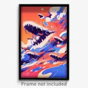Art Poster - Sharp Chute (Psychedelic Trippy Weird 11x17 Cartoon Print)