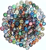 150pcs Multi Use Round Glass Cabochons Patches for DIY Jewelry Craft Imitation Gemstone Patches for Earrings Rings Necklaces and Creative Projects