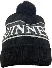 [Guinness] Black Bobble Hat for Men 100% Acrylic, Black, One Size