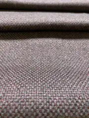 12 yd Maharam Firma Voyager Wine & Taupe Woven Wool Upholstery Fabric