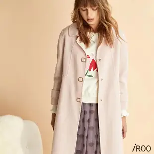【iROO】限量版粉色雙面呢大衣
