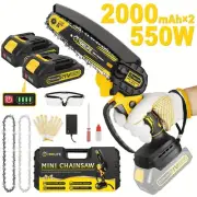 6 Inch Battery Cordless Mini Chainsaw, Handheld Electric Portable Power Chainsaw