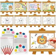 Mini Watercolor Paint Set - 24 Pack Wild Jungle Animals Watercolor Paint Cards, Forest Animals DIY Craft Kit Bulk for Kids Back to School Birthday Gift School Classroom Exchange Gift Party Favors
