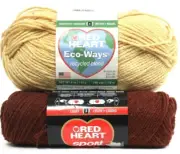 2 Ct Red Heart Eco Ways 3114 Chamois & Red Heart Sport 0361 Wood Brown Yarn