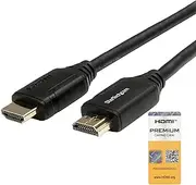 StarTech.com 9.8ft (3m) HDMI 2.0 Cable, 4K 60Hz Premium Certified High Speed HDMI Cable w/Ethernet, Ultra HD HDMI Cable, Long HDMI Cable/Cord for TV/Monitor/Laptop/PC, HDMI to HDMI Video (HDMM3MLP)