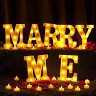 Marry ME Sign LED Light Up Letter Proposal Sign, Will You Marry Me Wedding Sign.