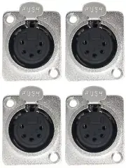 CESS 5 Pin XLR Female Socket Connector Panel/Chassis Mount (jcx) (4 Pack)