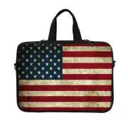 Laptop MacBook Chromebook Sleeve Bag Case Hidden Handle Fit 13.3" 13" US Flag