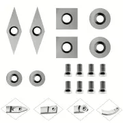 8Pcs Tungsten Carbide Cutters Inserts Set for Wood Lathe Turning Tools WenCrew Universal Carbide Tip Tipped Cutter Tool