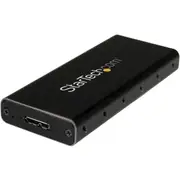 StarTech.com Drive Enclosure SATA/600 - USB 3.1 Micro-B Host Interface - UASP Support External - Black, Silver - TAA Compliant -