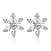 3PCS Snowflake Stud Earrings for Women Silver plating Earrings