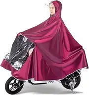 Mobility scooter cover Electric Scooter Raincoat Thickening Men and Women Single/Double Rain Poncho Outdoor Riding Motorcycle Rain Coat (Red 4XL without mirror cover)(Red,4XL without mirror cover)