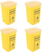 FOMIYES 4pcs Waste Sharps Container Small Sharps Waste Bin Tattooing Needle Disposal Containers Travel Sharps Container Needle Waste Box and Lid Sharps Plastic Bucket