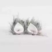Kritter Klips Clip In Faux Fur Animal Ears Striped Grey KritterKlips