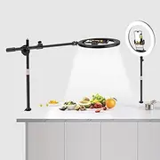 [UBeesize] 12" Ring Light with Overhead Phone Mount, LED Ring Light with Phone Holder and Stand, Desk Light Ring for iPhone,Cameras, Selfie Light for Live Streaming,Video Recording, Content Creation