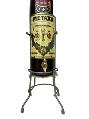 METAXA 5 STAR HUGE 3 LITRE BOTTLE WITH TAP ON STAND-RARE /DELETED VINTAGE!!!!!!