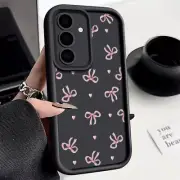 Cute Bow Silicone Case For Samsung S25 Ultra S24 FE S23 S22 S21 Plus A05s Cover