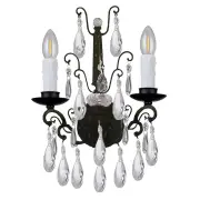 Salzburg 2 Light Crystal Glass Wall Light, Bronze