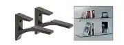 Black - Aluminum Glass Shelf Bracket for 3/8" to 1/2" Glass