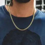 1pc Men's Stainless Steel Cuban Link Chain Necklace