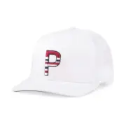 2022 PUMA Golf Sundown Trucker P Snapback Cap White Navy Adjustable Snapback OS