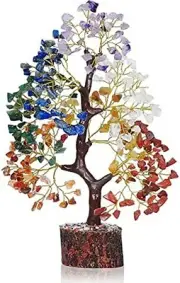 Seven Chakra Natural Gemstone Crystal Money Tree Good Luck Prosperity Feng Shui