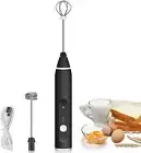 Electric Milk Frother Handheld Rechargeable 3 Speed Adjustable Mini Coffee