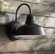Urban Barn Rustic Indoor/Outdoor Wall Light Fixture Black Gooseneck Arm 11.24”