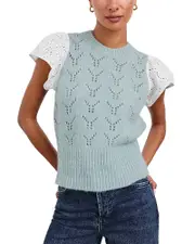 Rails Everly Pointelle Contrast Sleeve Sweater