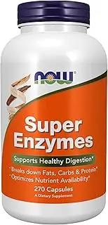 NOW Foods, Super Enzymes, Formulated with Bromelain, Ox Bile, Pancreatin and Papain, Super Enzymes, 270 Capsules
