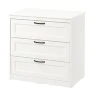 SONGESAND chest of 3 drawers, white, 82x81 cm