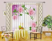 Royal Pillar Rose 3D Curtain Blockout Photo Printing Curtain Drape Fabric Window