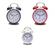 [Vanguard Universal] Metal Twin Bells Table Alarm Clock with Light - Red