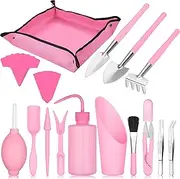 Succulent Tools,24 Pcs Mini Garden Tools Set,Transplanting Tools Miniature Succulent Hand Tools Set with Plant Potting Tarp Mat, Succulent Kit for Indoor Outdoor Miniature Fairy Garden Plant Care