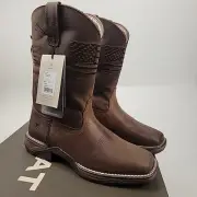 Ariat Anthem Patriot Waterproof Brown Square Toe Boots 10040369 Womens Sz 8.5 B