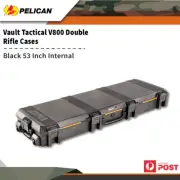 Pelican Black 53" Internal Shooting Vault Tactical V800 Double Rifle Cases Pv800