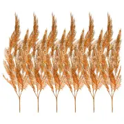 6Pcs Artificial Palm Leaves Plants Fake Fronds Faux Greenery Decor, Brown Yellow