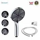 Decaura Chrome Hand Held Shower Head+1.5m Shower Hose+Adhesive Shower Holder