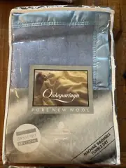 ONKAPARINGA Vintage Pure Wool Australian Crib Bassinet BLANKET, Light Blue NEW