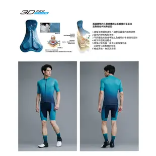 【Pearl Izumi】T273-3DNP-8 競速合身版男性吊帶短車褲 藍綠