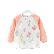 Teeny Baby Long Sleeve Apron Smock Bib - Red Forest