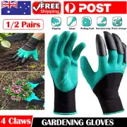 1/2 Pair Gardening Gloves Tough Built in Claws Seeding Planting Digging Outdoor