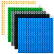 Classic Baseplates, Sand White Green Gray Black Blue 6x6, 6 Piece