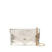 [Pinko] Pinko Metallic-effect Flap Chain Mini Bag ONE SIZE GOLD