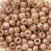 8/0 TOHO ROUND Marbled Opaque Beige / Pink Seed Bead (8g)